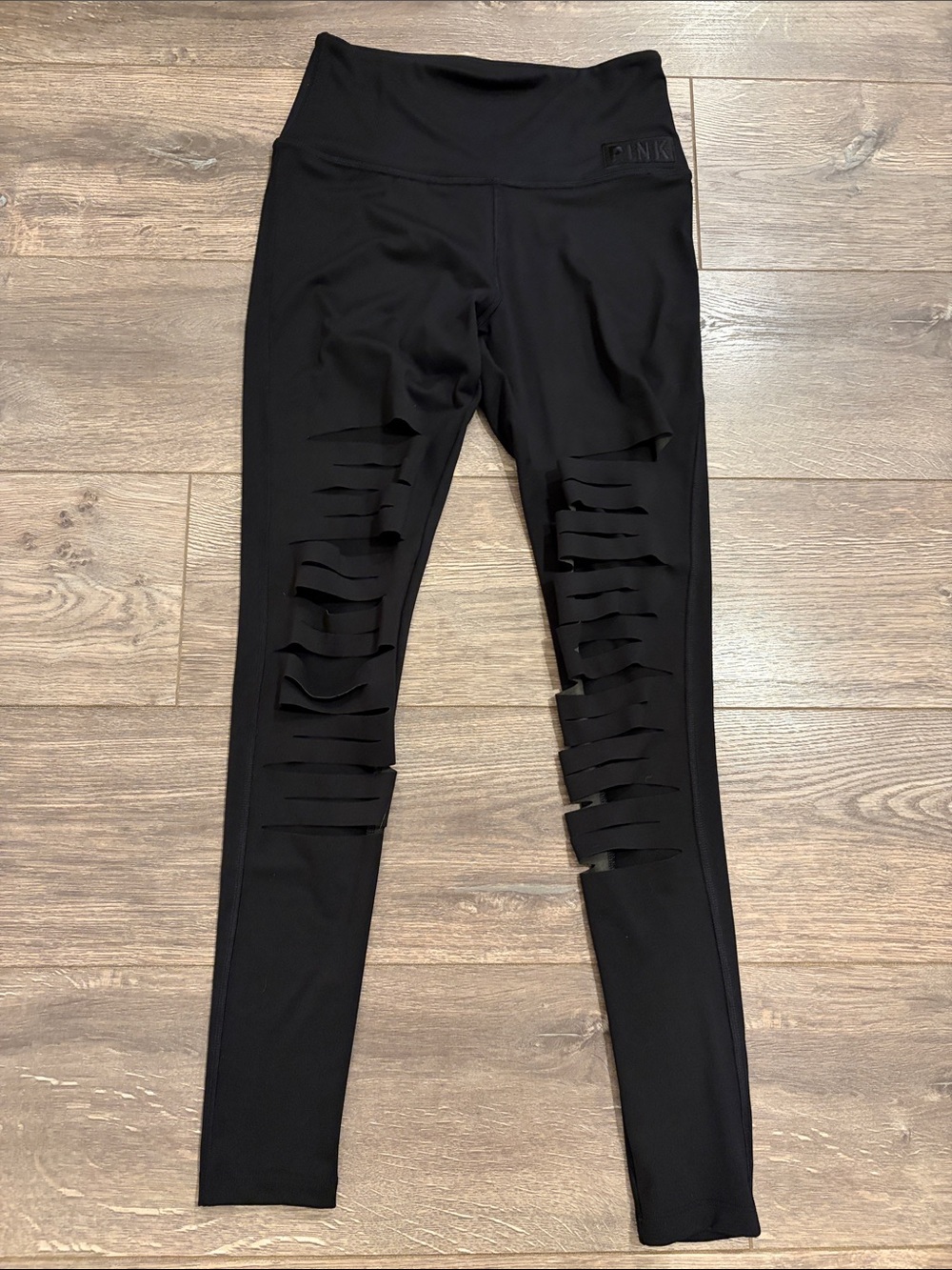 PINK Victoria's Secret Black Slashed Ultimate Leggings